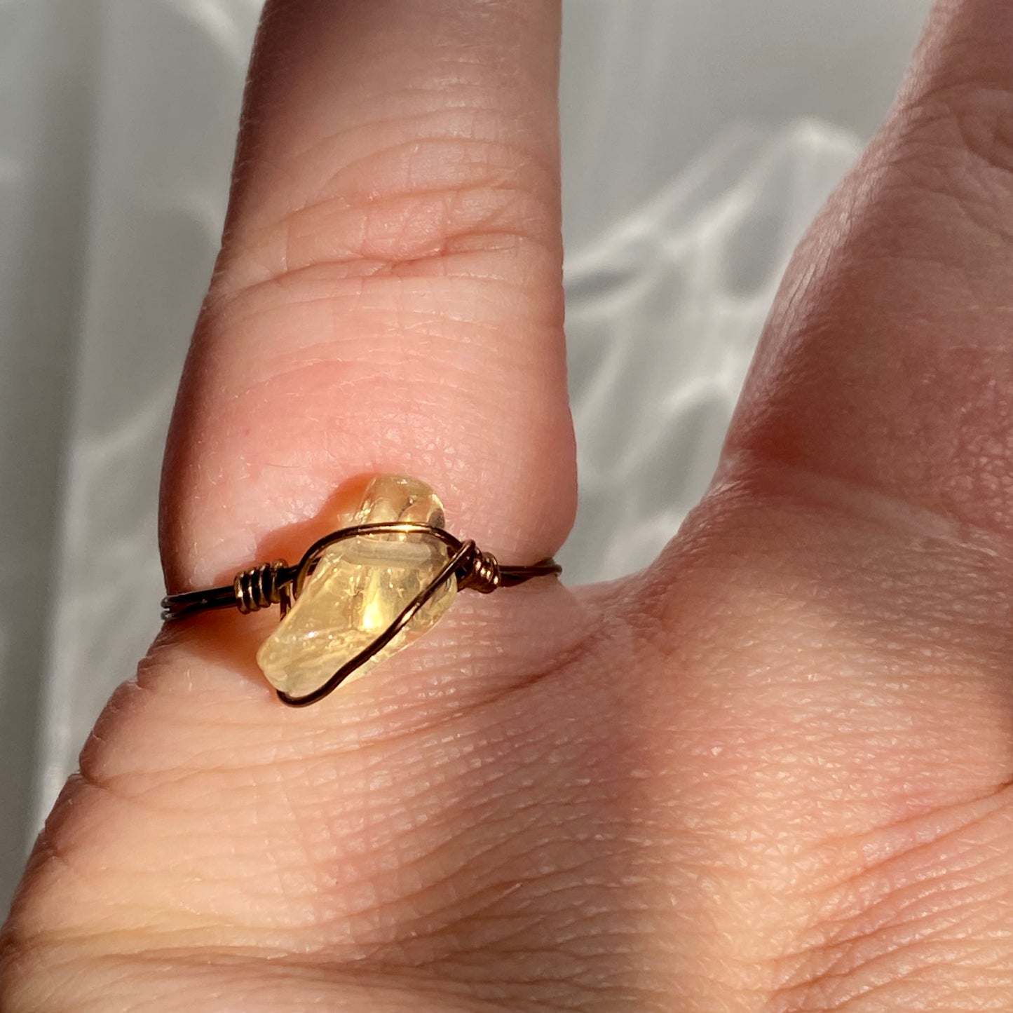 Yellow Glass Chip Ring