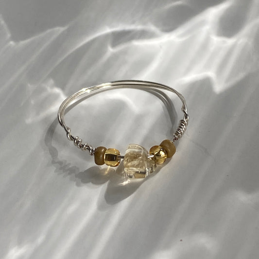 Yellow Glass Chip Ring
