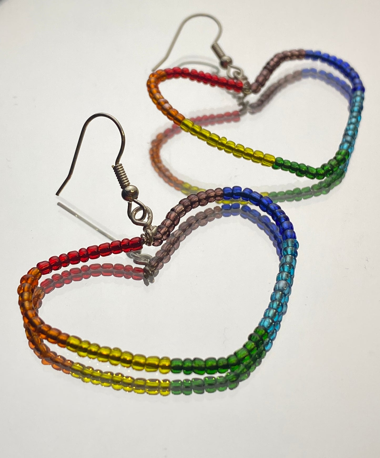 Rainbow Heart Hoops