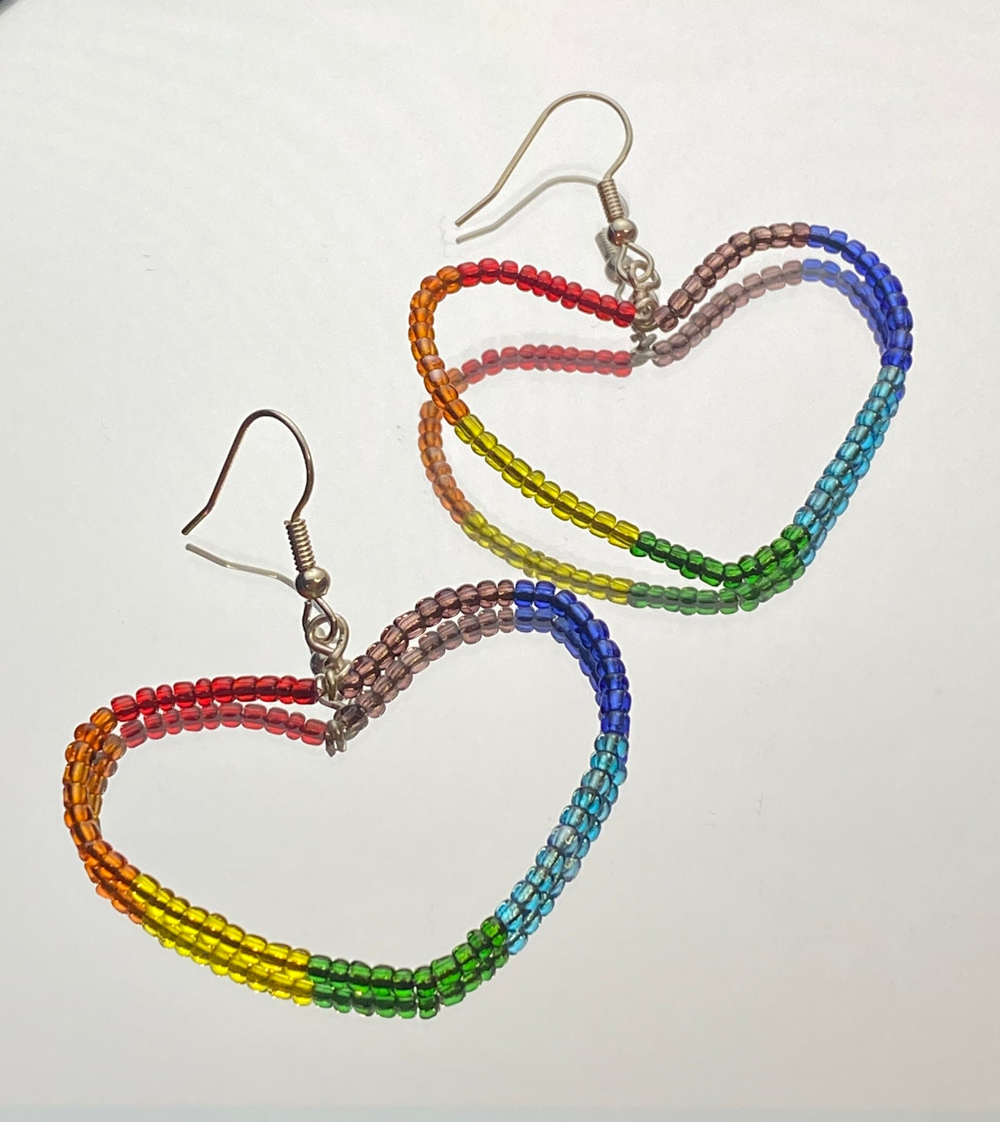 Rainbow Heart Hoops