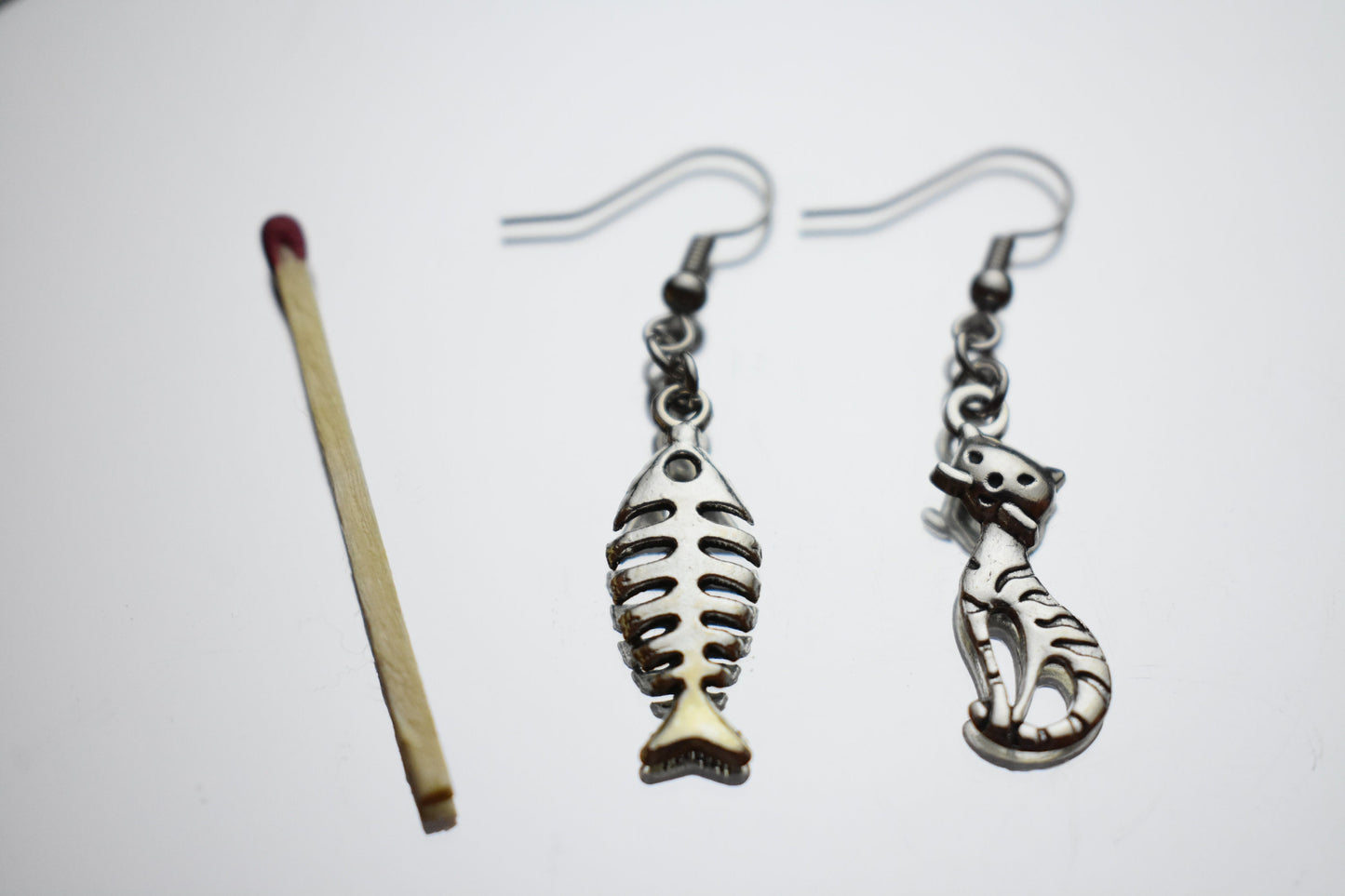 Cat and Fish Earrings
