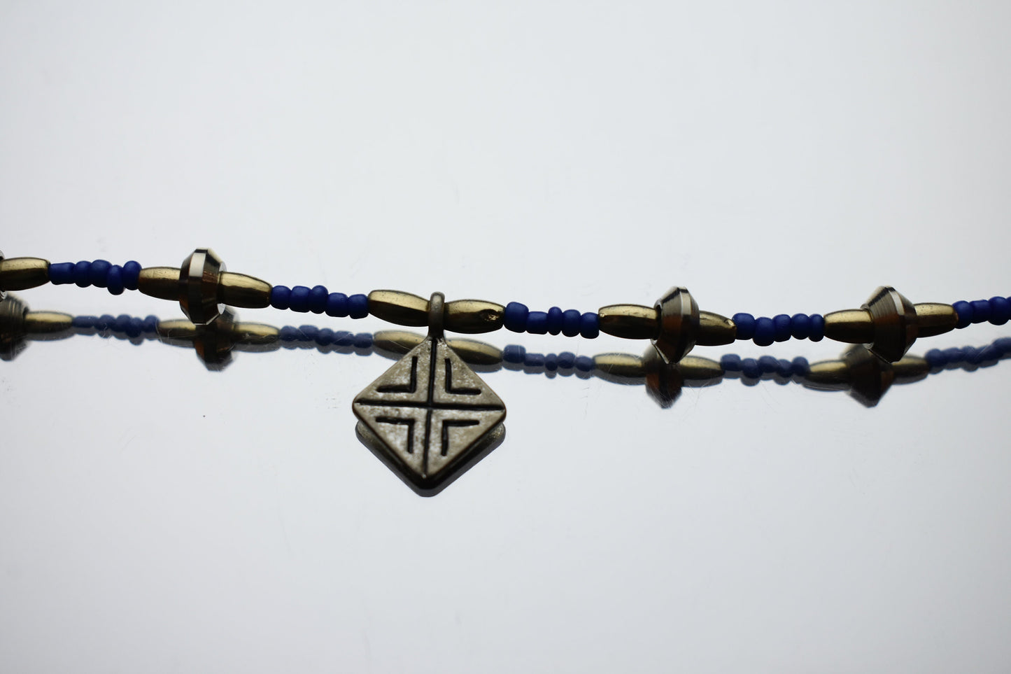 Silver and Blue Charm Necklace