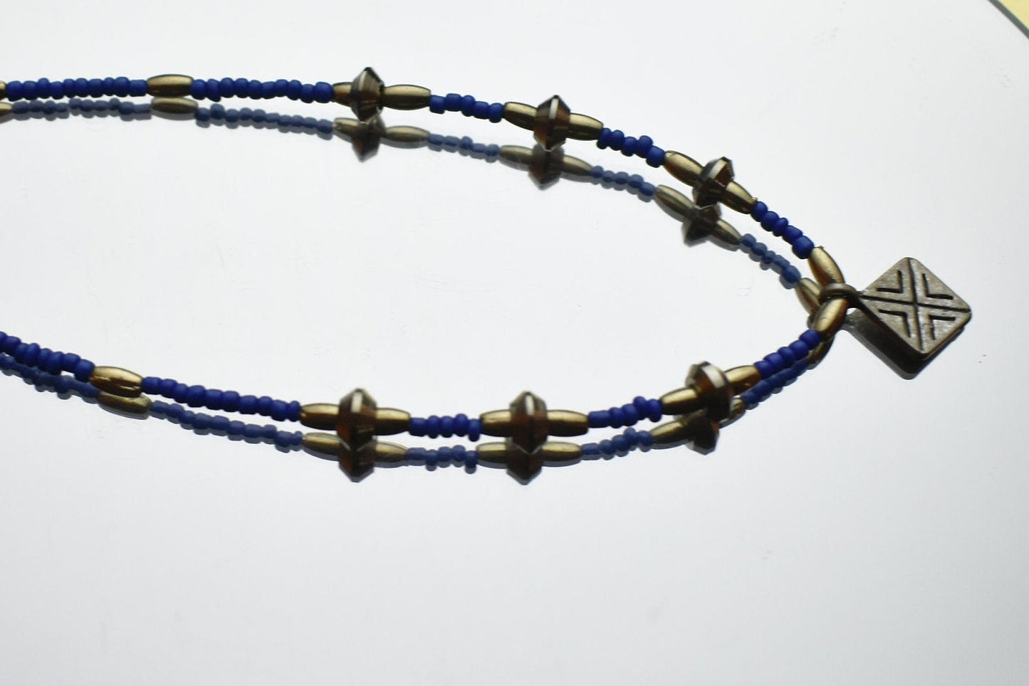 Silver and Blue Charm Necklace