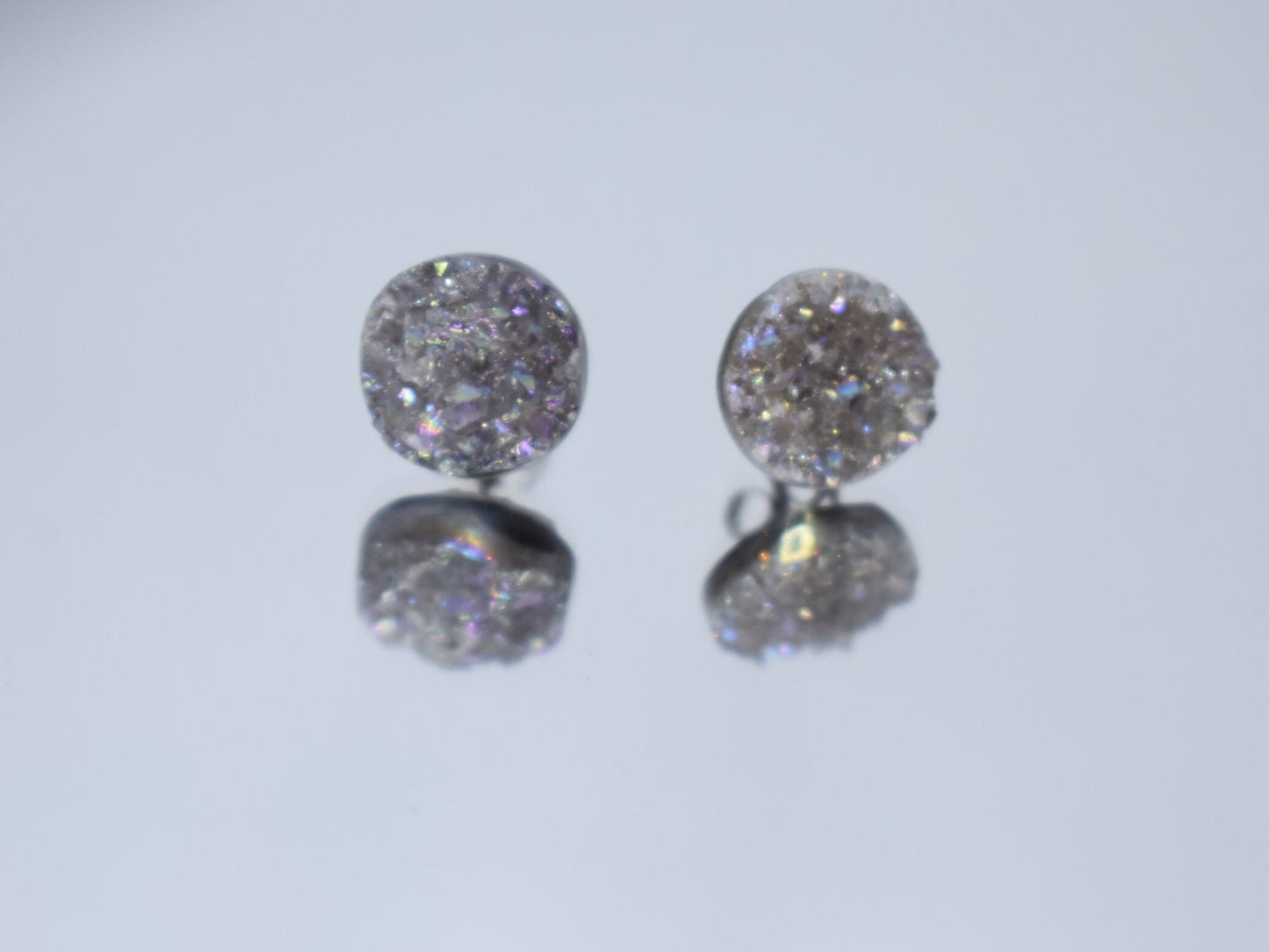 Grey Druzy Earrings