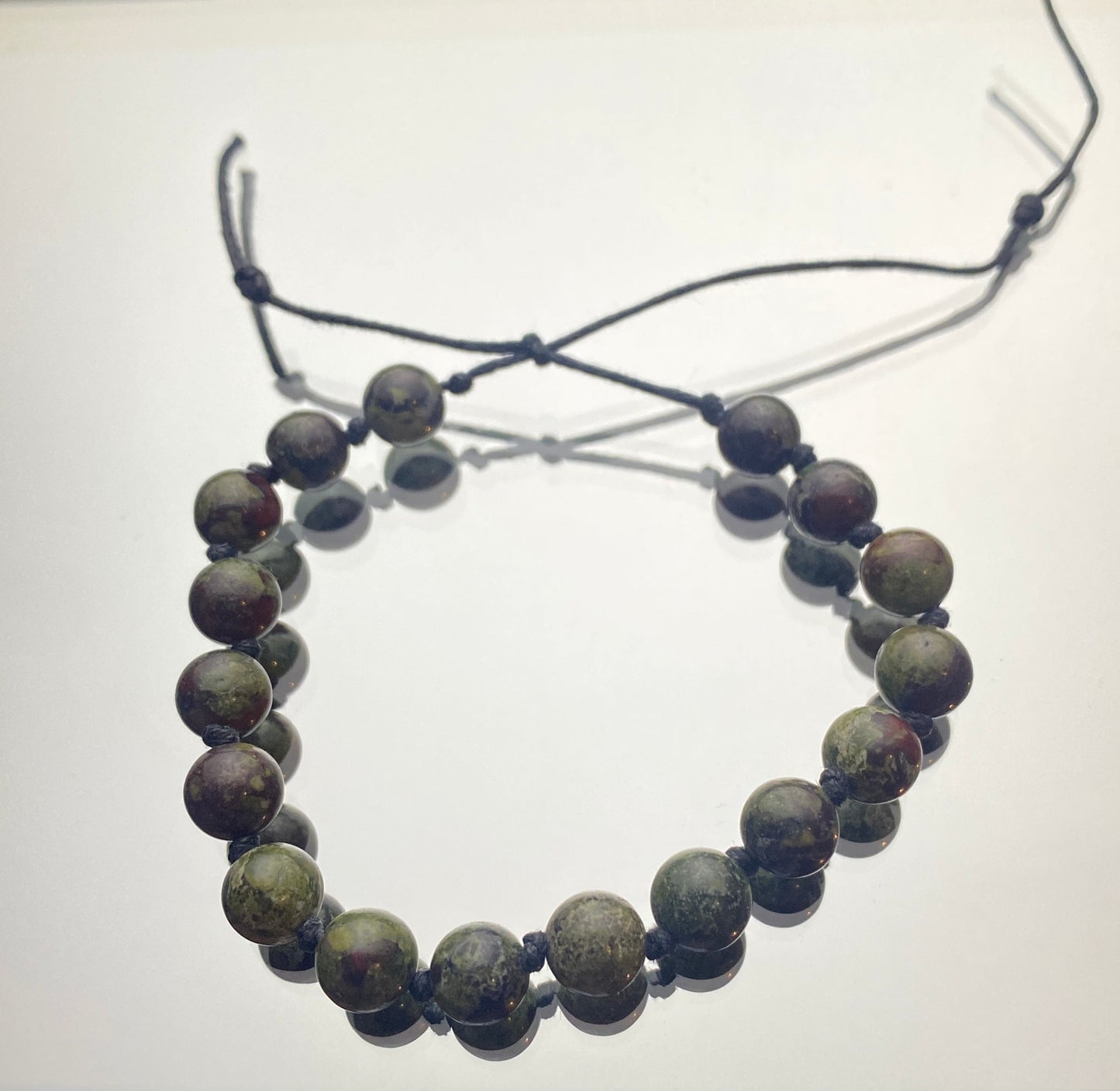 Bloodstone (Heliotrope) Knotted Bracelet