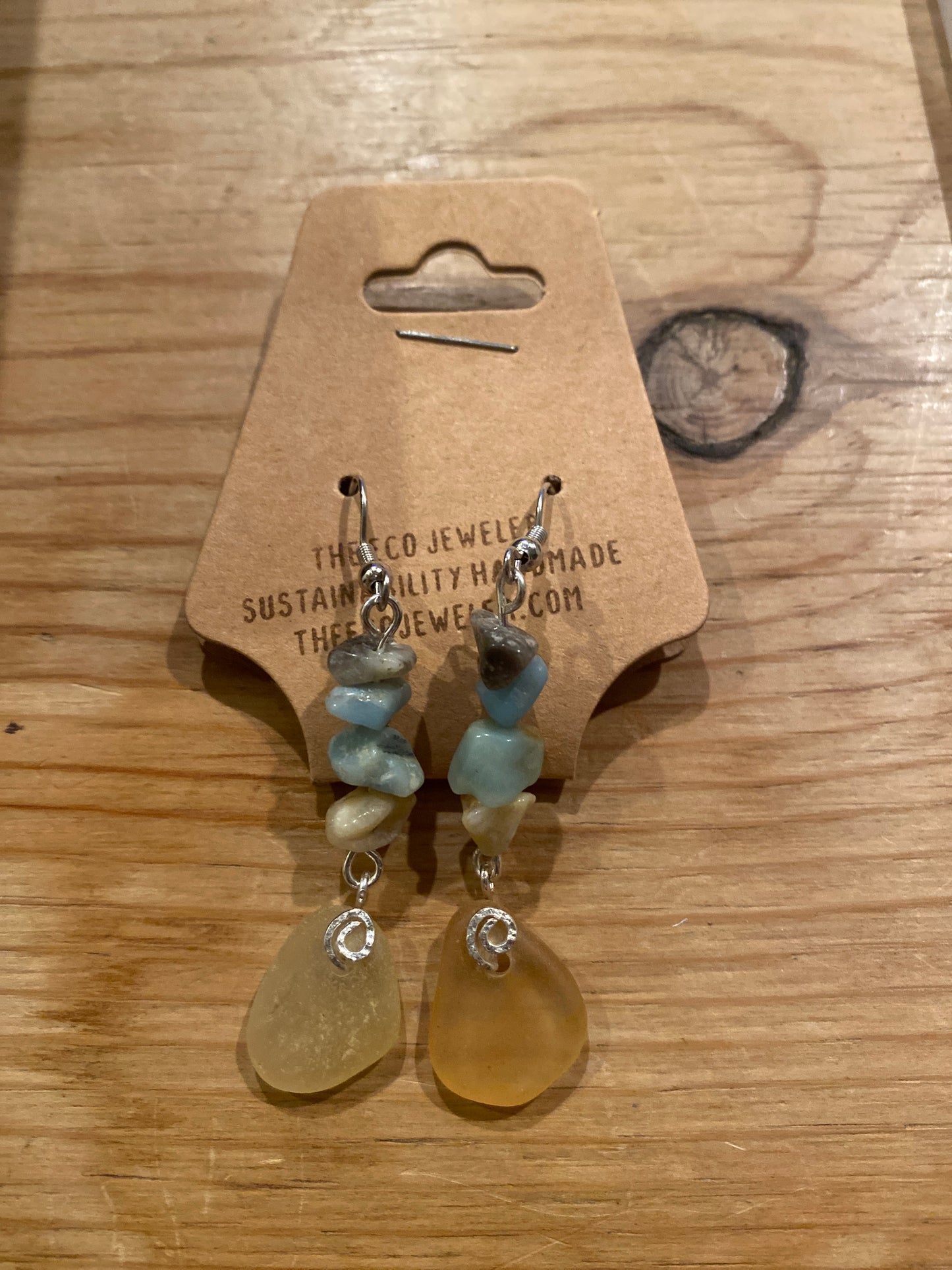 Swirling Sea Glass Earrings