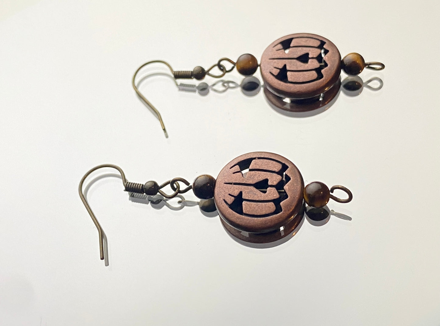 Tiger’s Eye Pumpkin Earrings