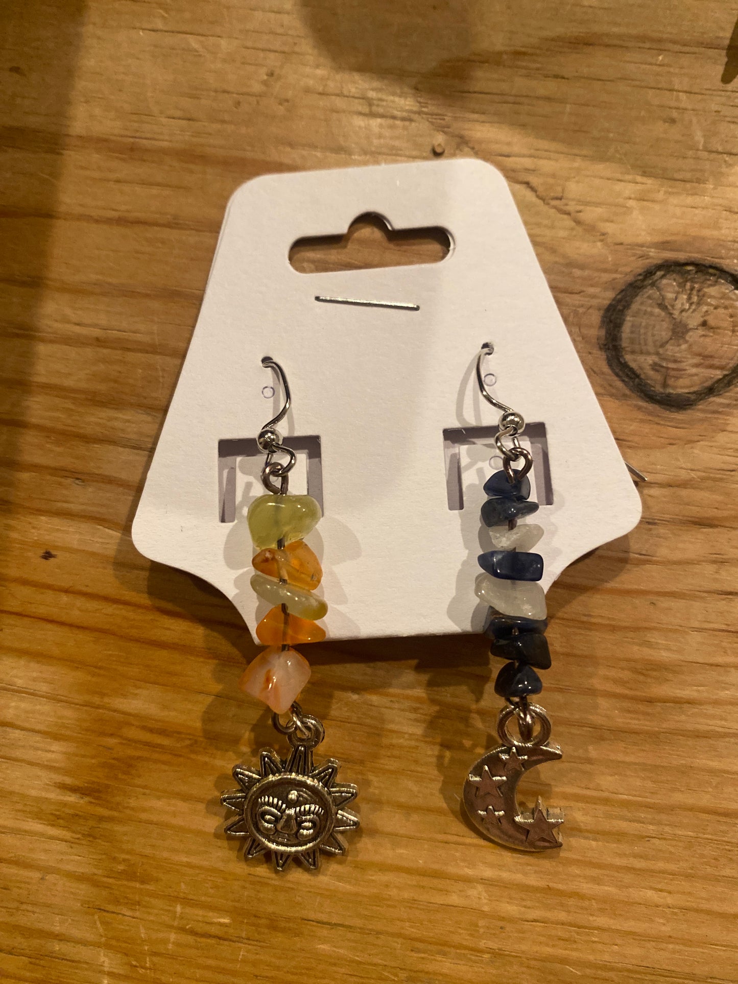 Crystal Sun and Moon Earrings