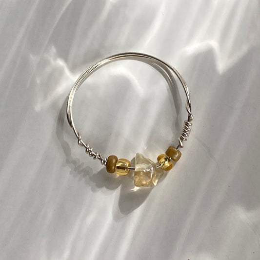 Yellow Glass Chip Ring