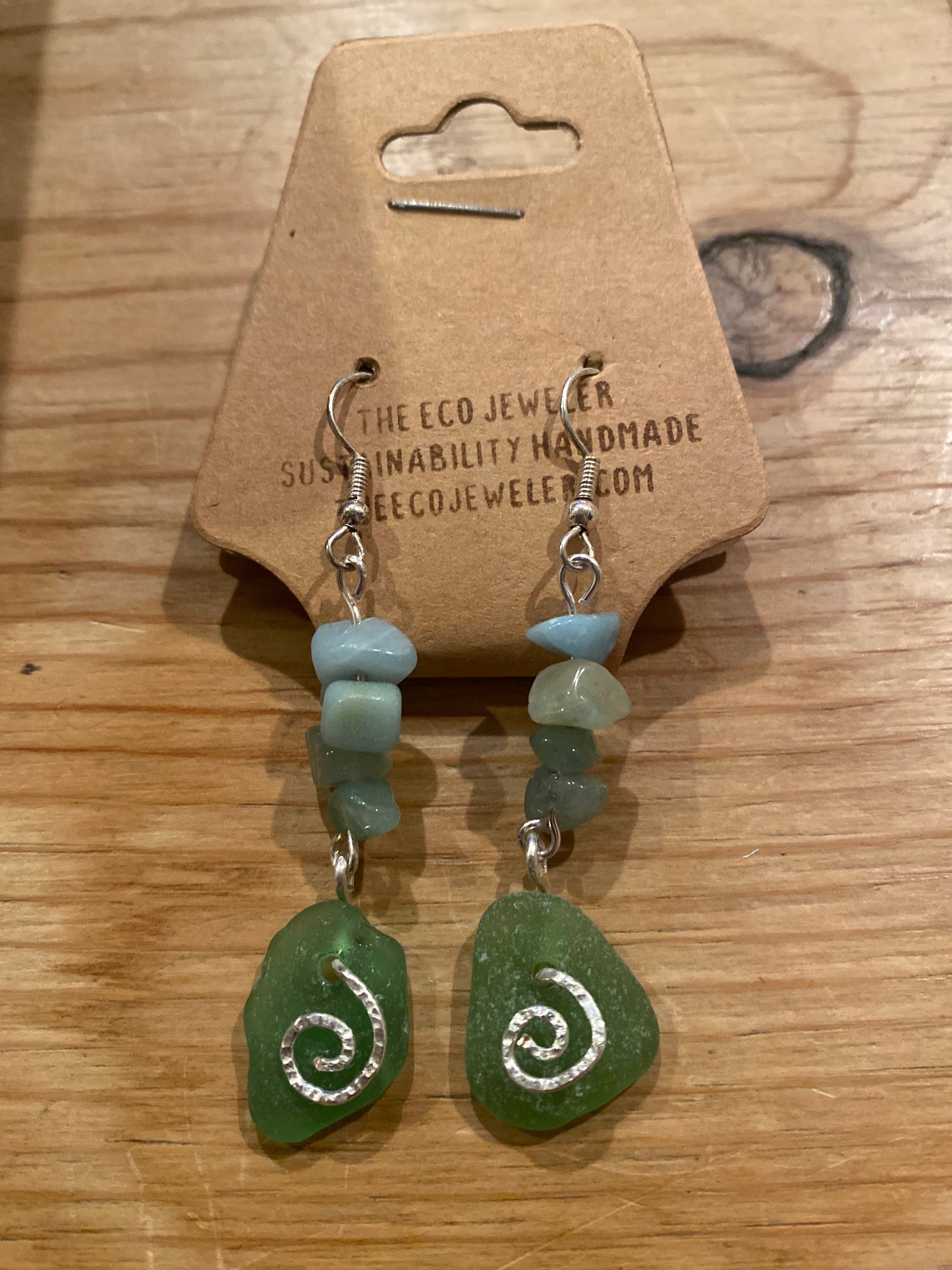 Swirling Sea Glass Earrings