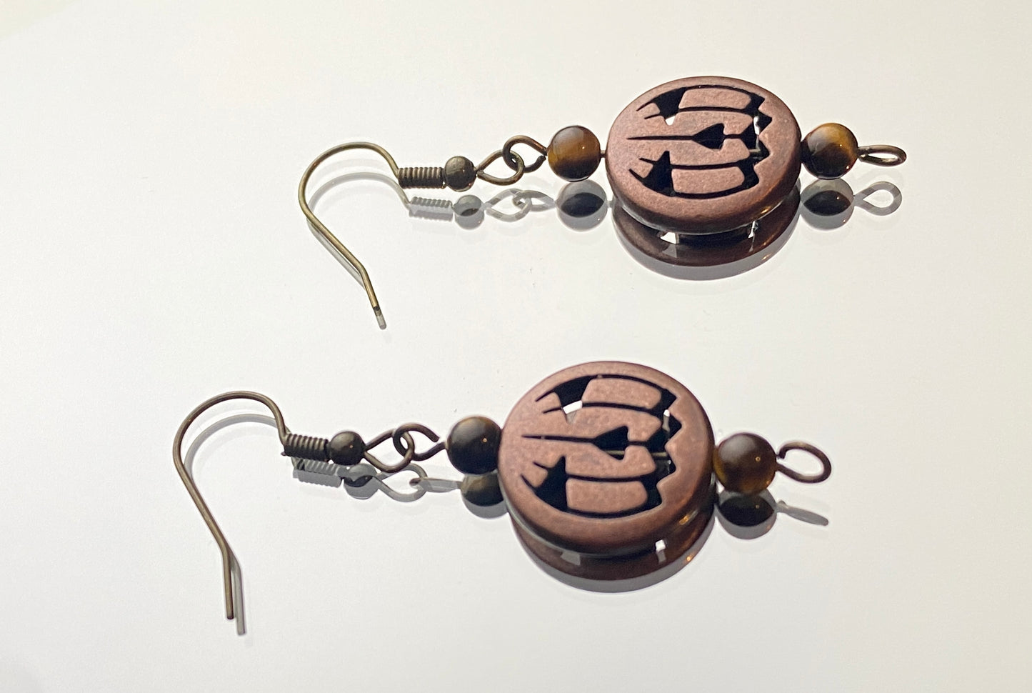 Tiger’s Eye Pumpkin Earrings