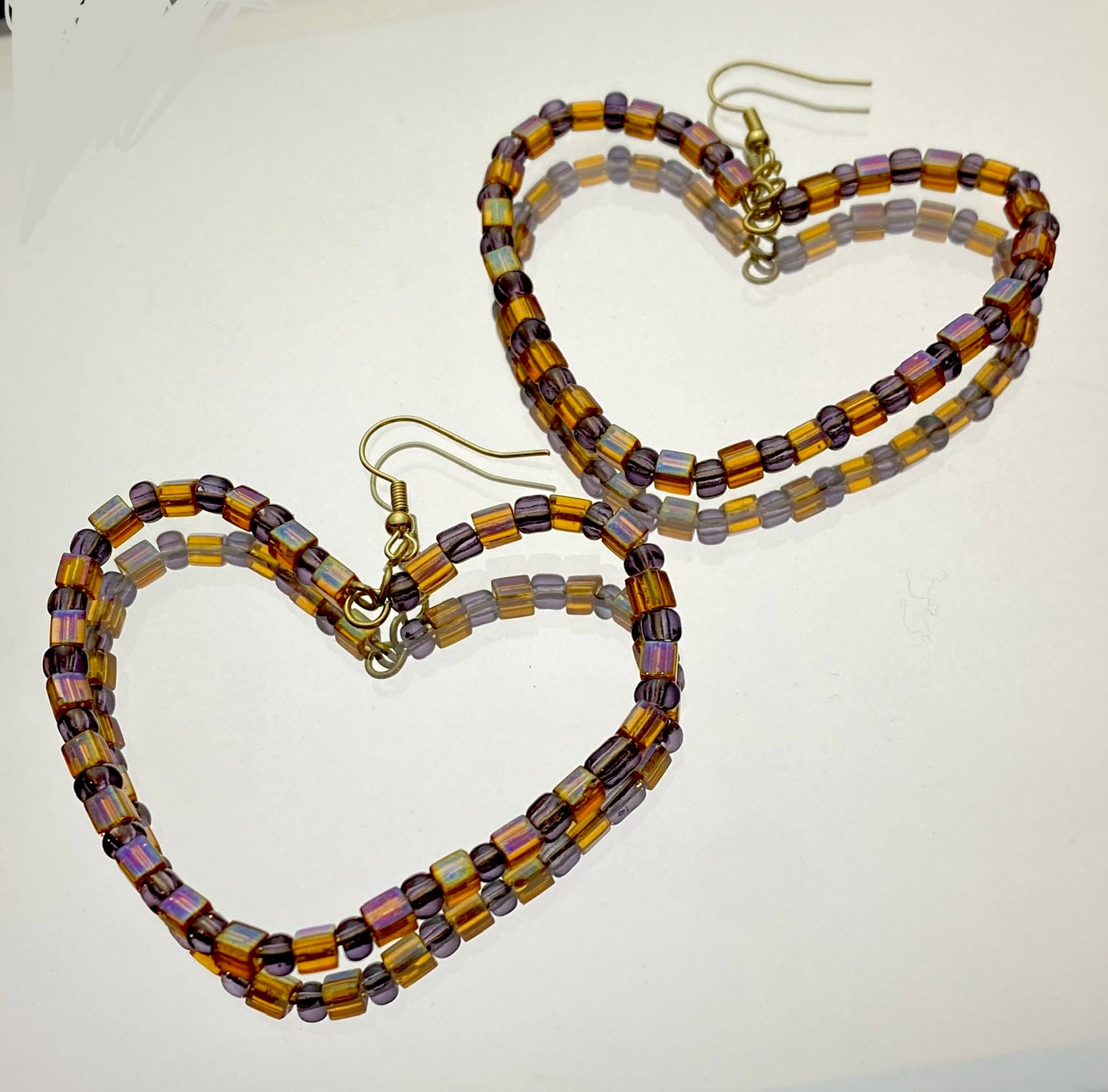 Purple Halloween Heart Hoops