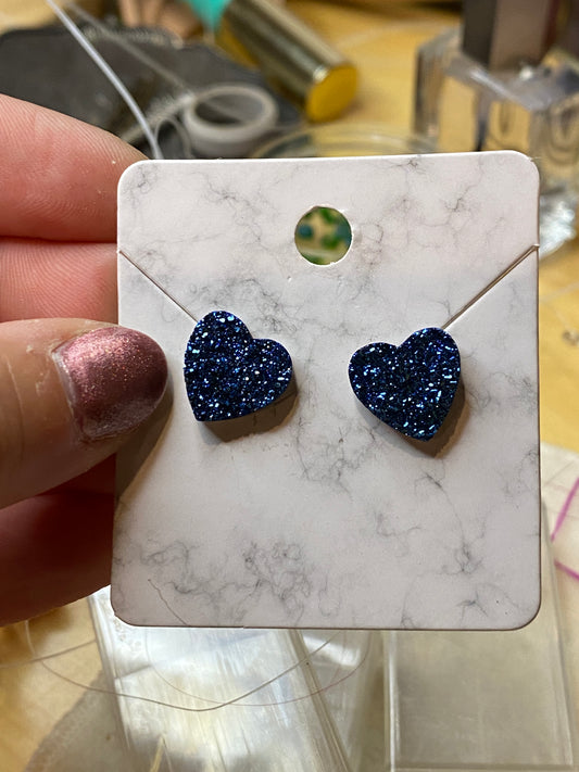 Blue Druzy Earrings
