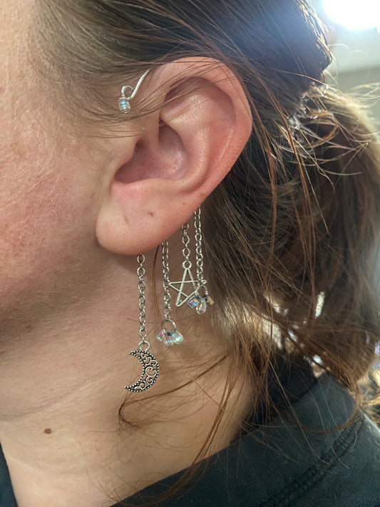 Glowing Moon Wrap around Ear Cuff