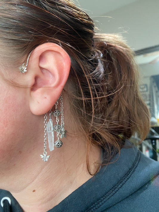 Silver Garden Wrap around Ear Cuff