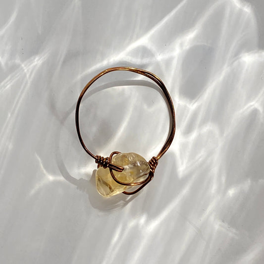 Yellow Glass Chip Ring