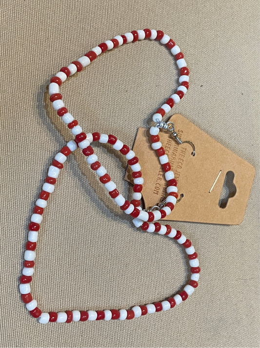 Candy Cane Heart Hoops