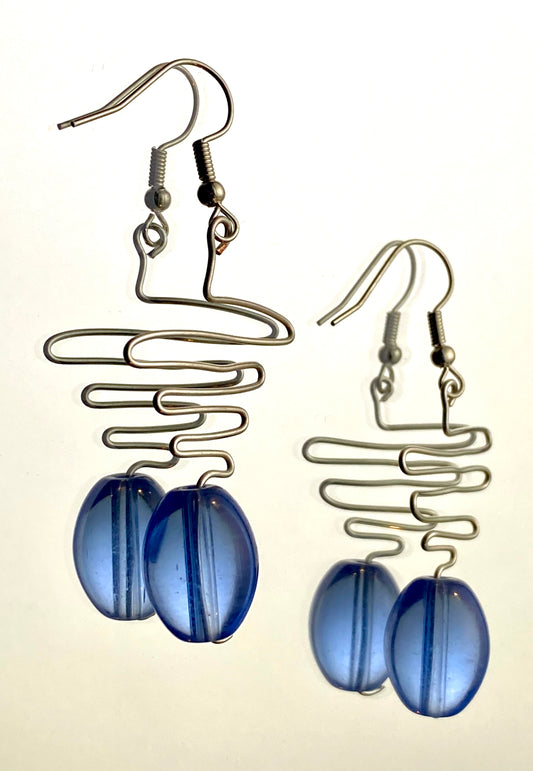 Zig Zag Glass Earrings