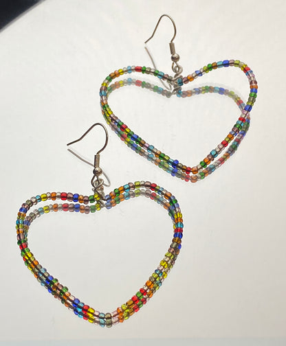 Rainbow Heart Hoops