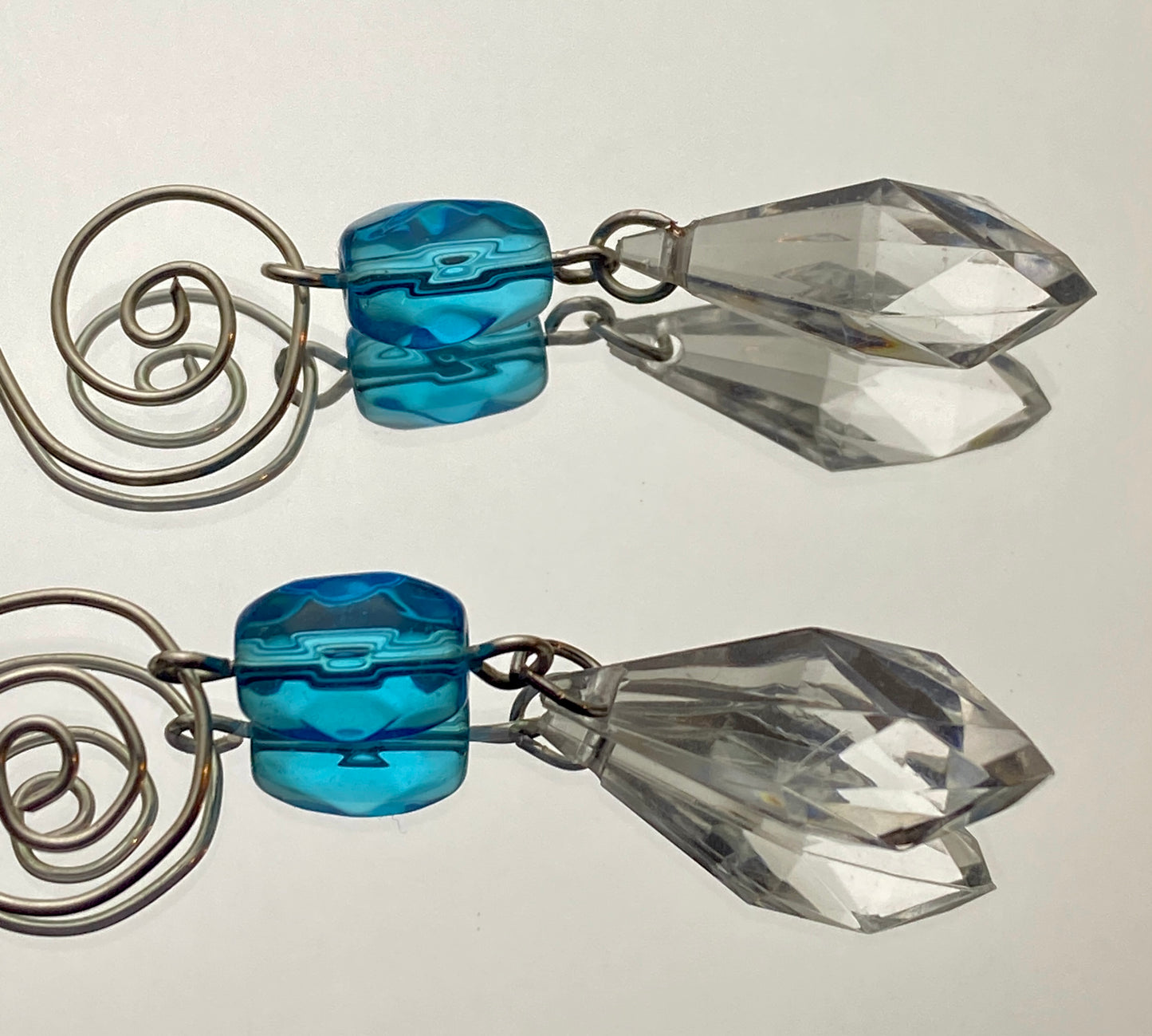 Long Swirling Glass Earrings