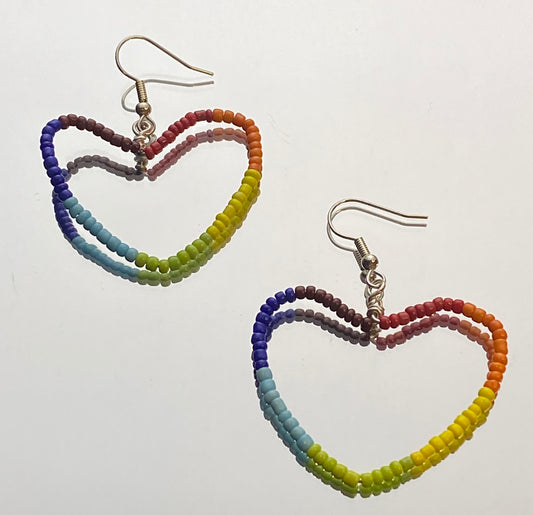 Rainbow Heart Hoops