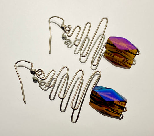 Zig Zag Glass Earrings