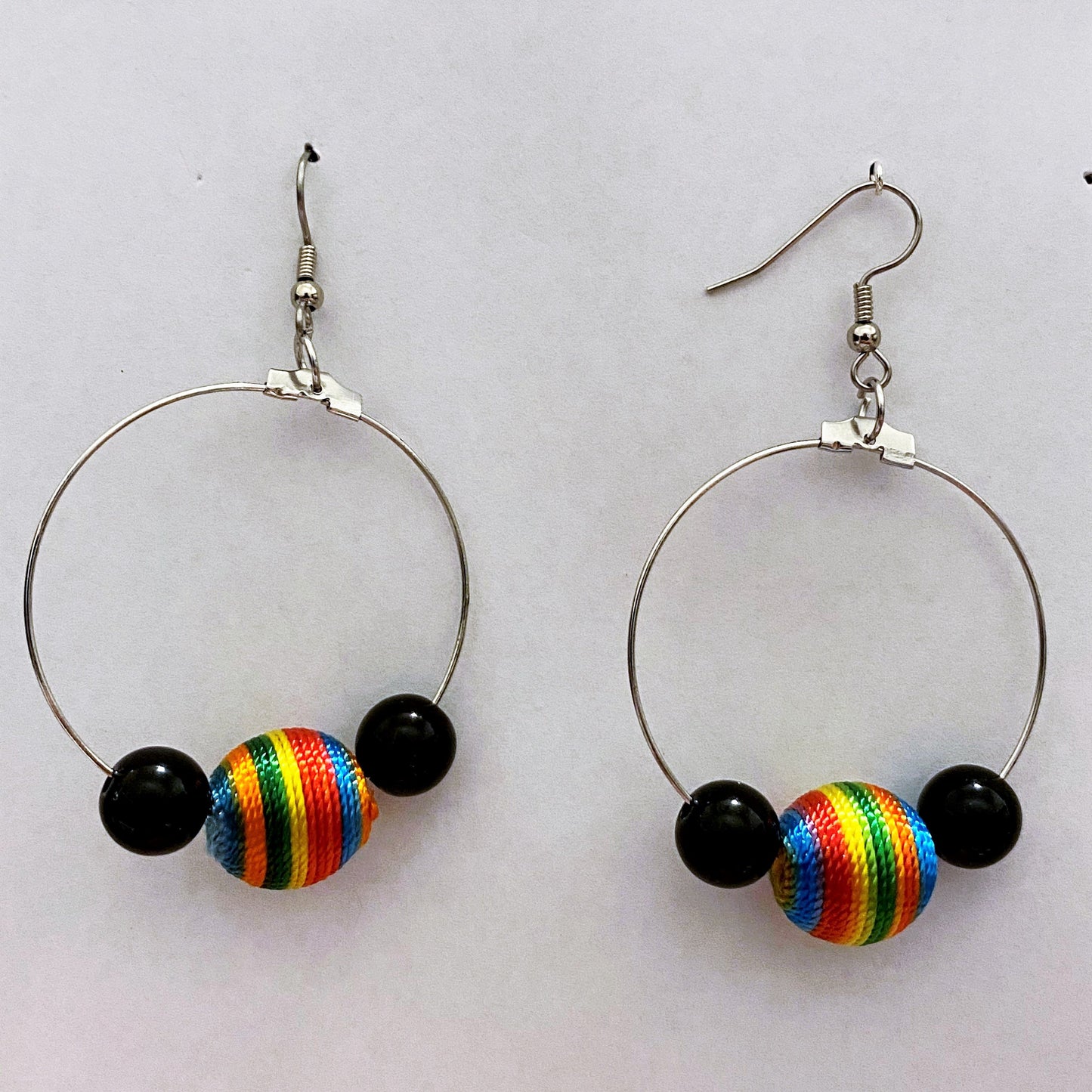 Rainbow Circle Drop Earrings