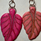 Pink Leaf Ceramic Earrings