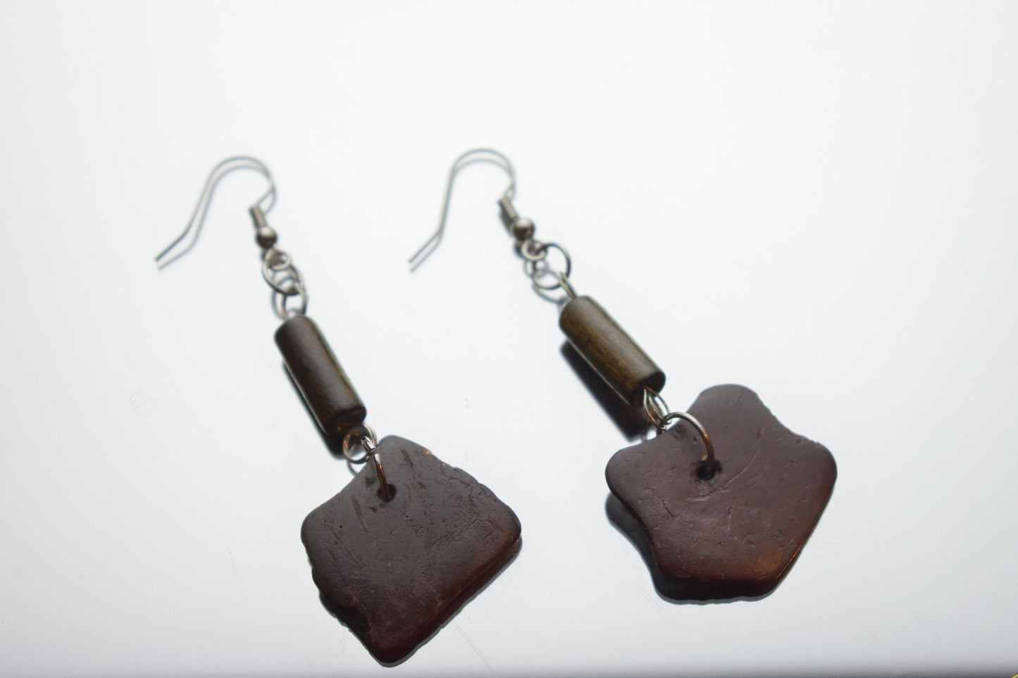 Wooden Cow Spot Earrings