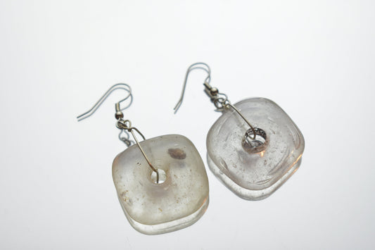 Chunky Glass Square Earrings