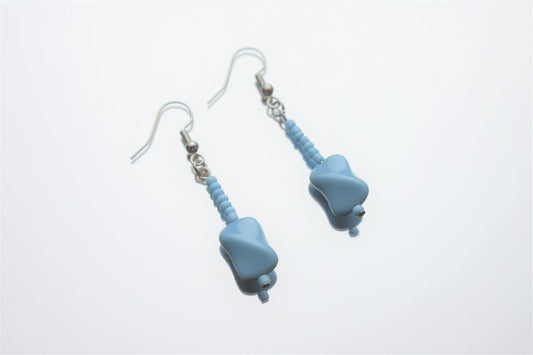 Baby Blue Upcycled Swirl Earrings