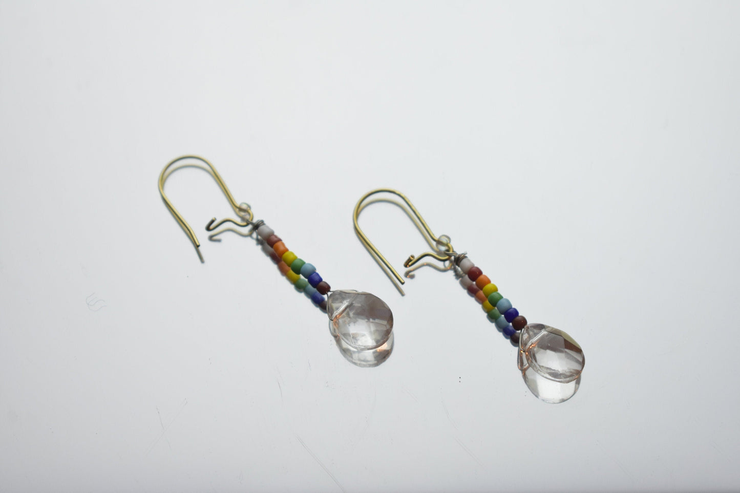 Rainbow Crystal Drop Earrings