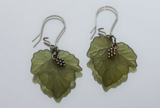 Wine Leaf Earrings