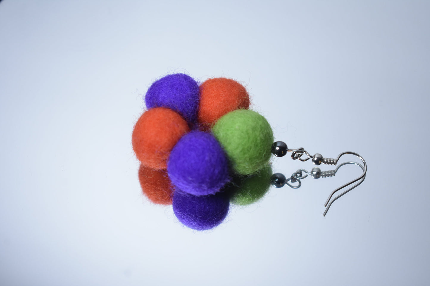 Halloween Felt Flower Earrings