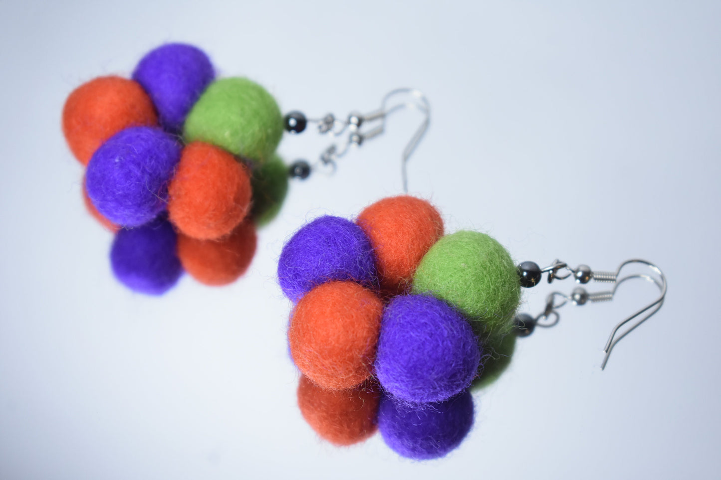 Halloween Felt Flower Earrings