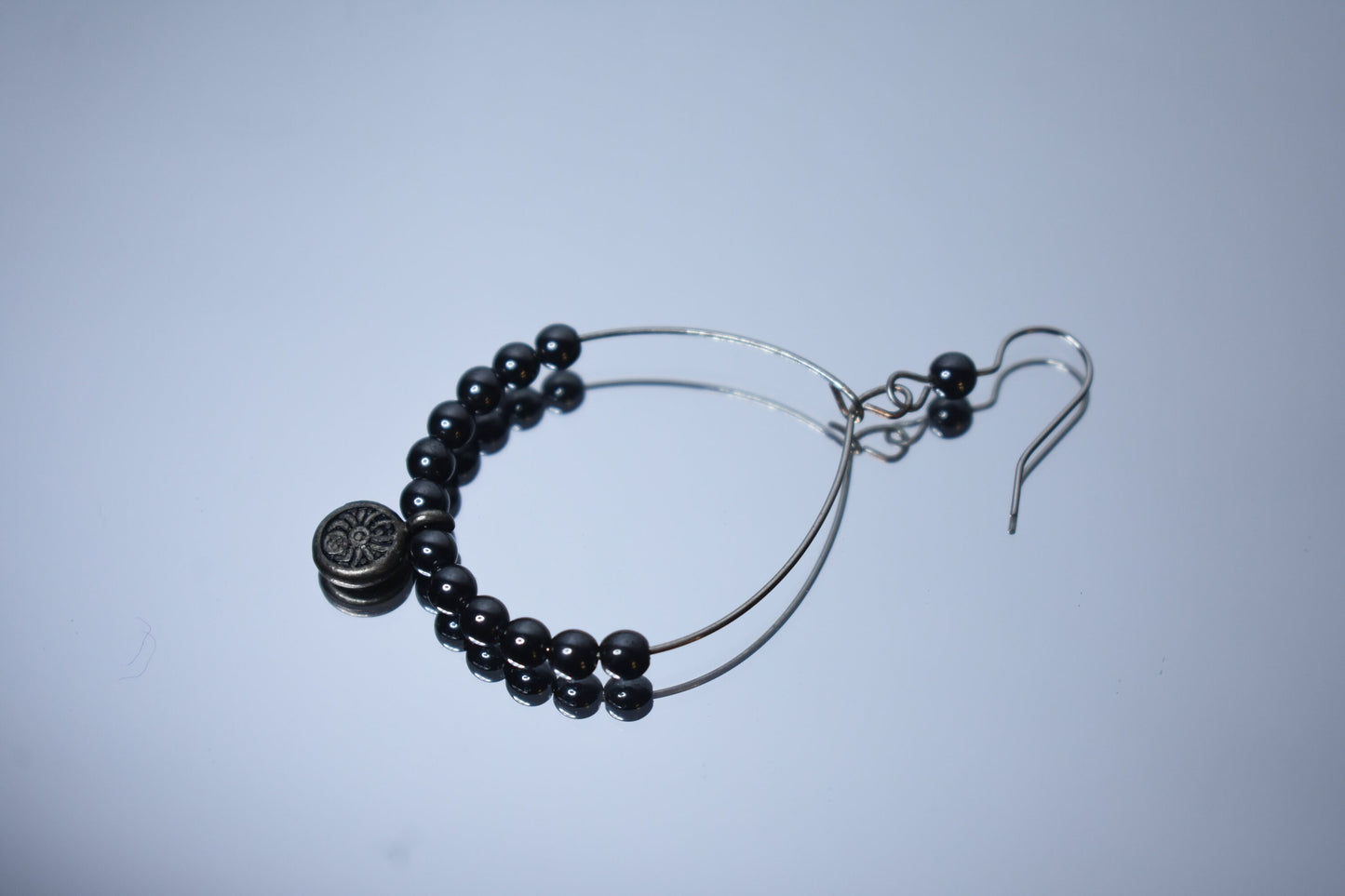 Hematite Spider Hoops