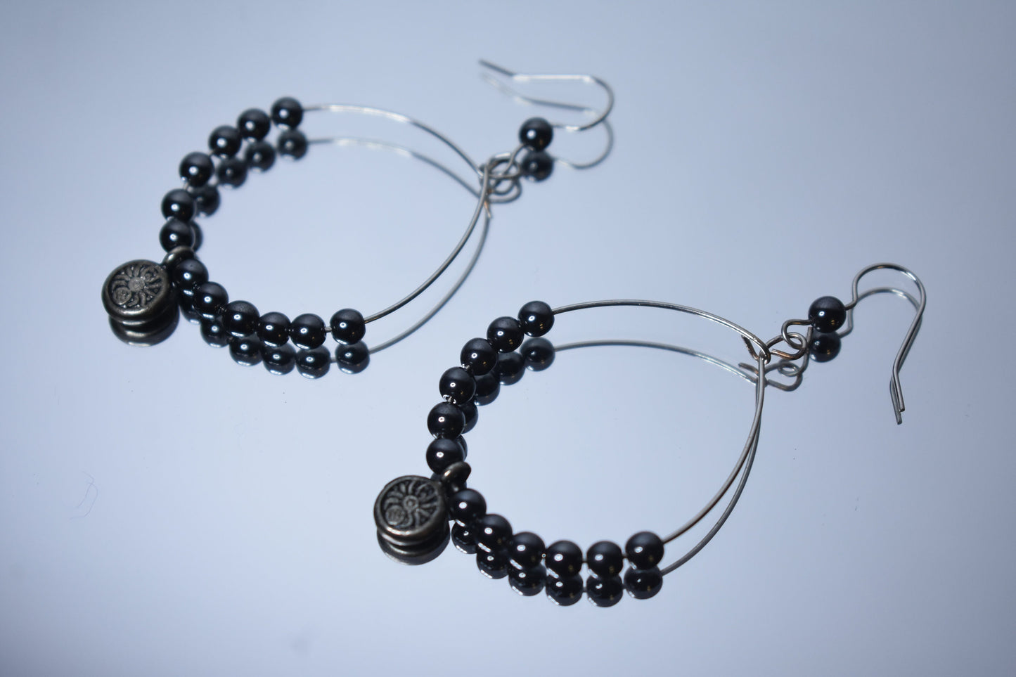 Hematite Spider Hoops