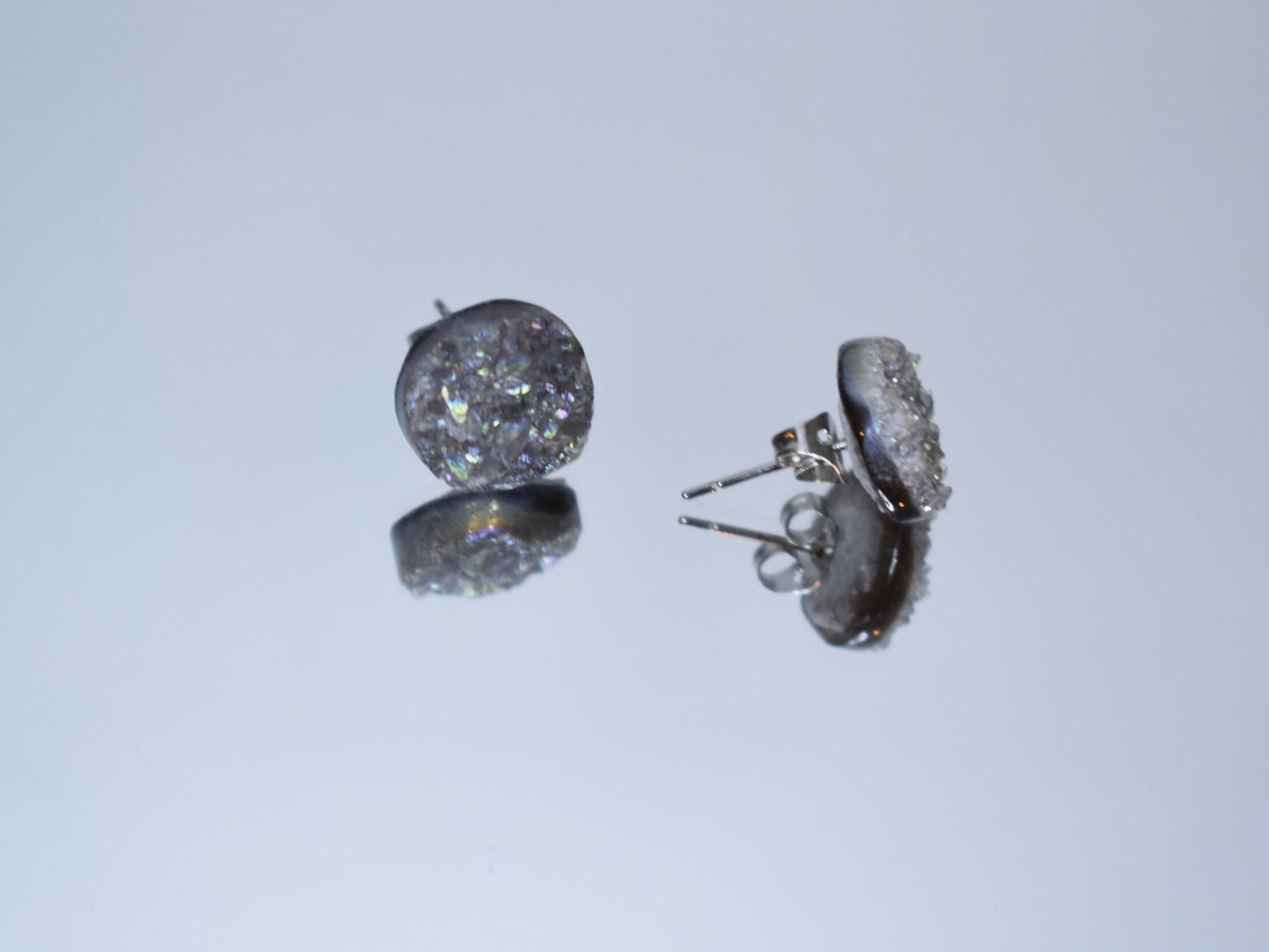 Grey Druzy Earrings