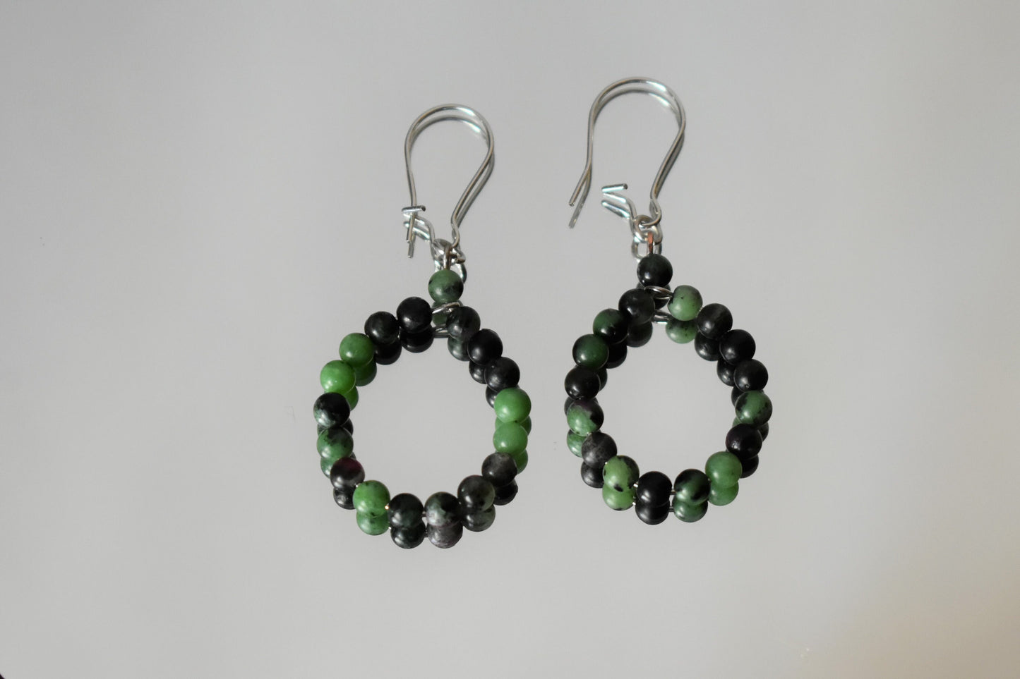 Ruby Zoisite Hoop Earrings