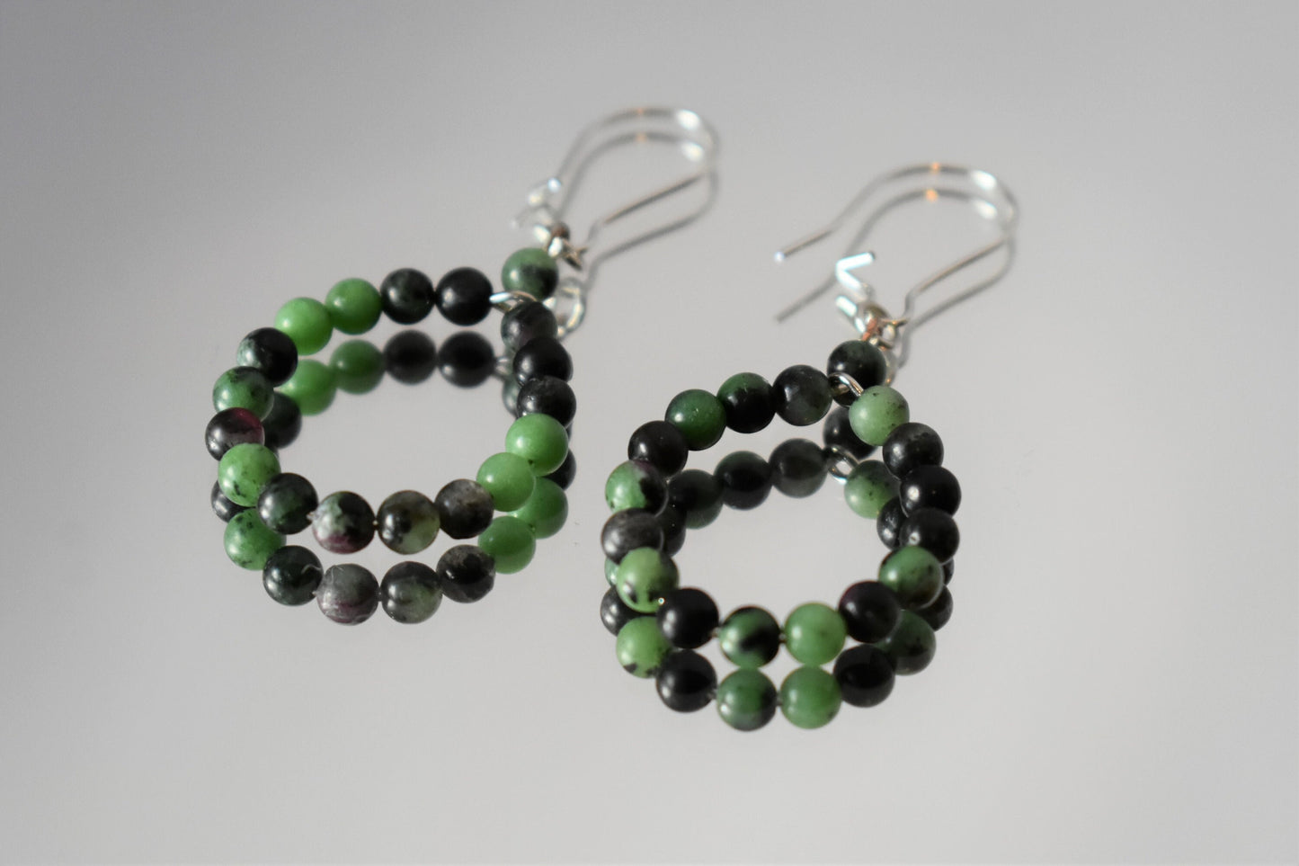 Ruby Zoisite Hoop Earrings