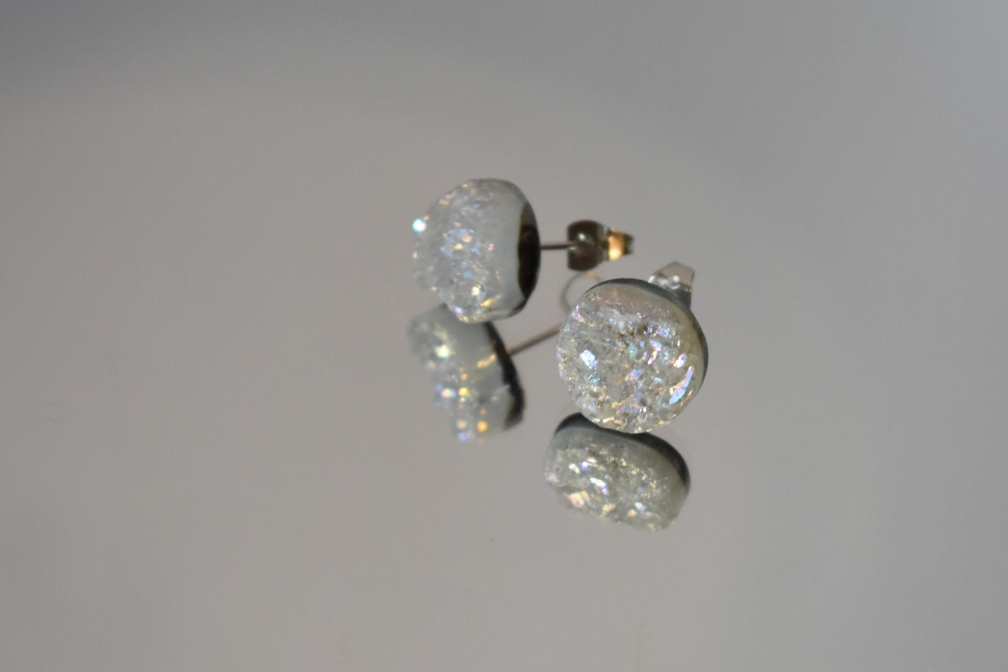 Grey Druzy Earrings