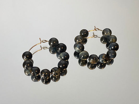 Blue Tiger’s Eye Hoops