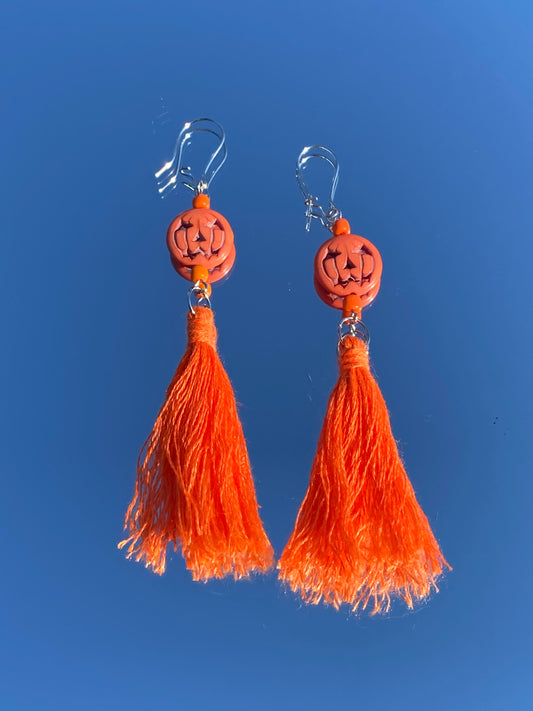 Pumpkin Fringe Earrings