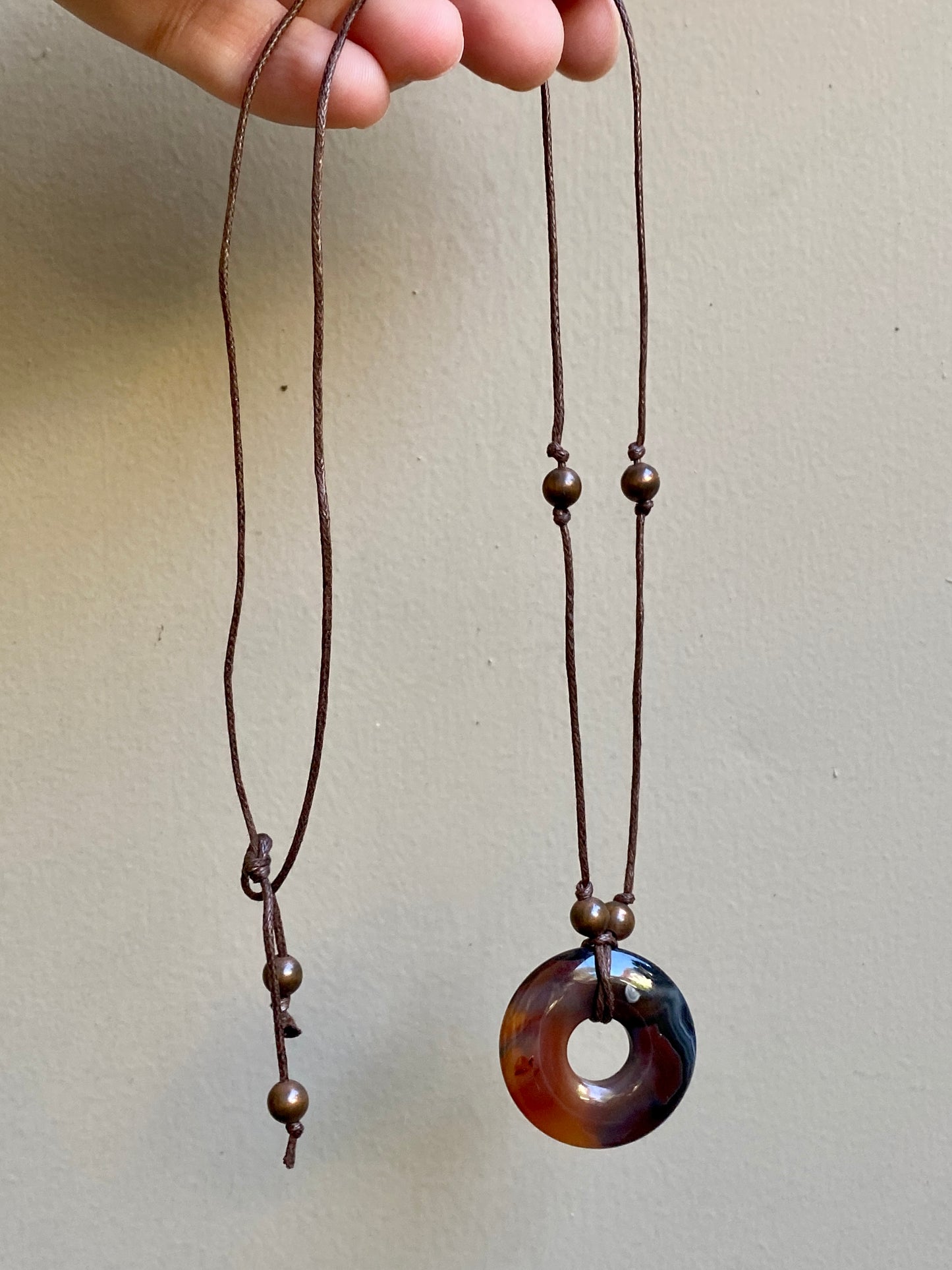 Agate Disk Necklaces