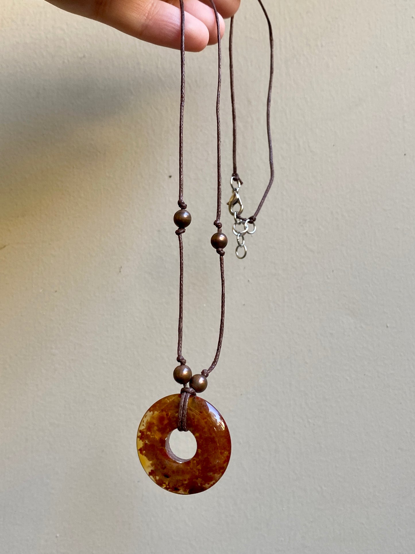 Agate Disk Necklaces