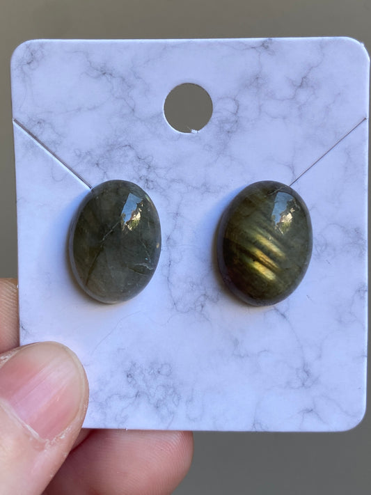 Oval Labradorite Earrings