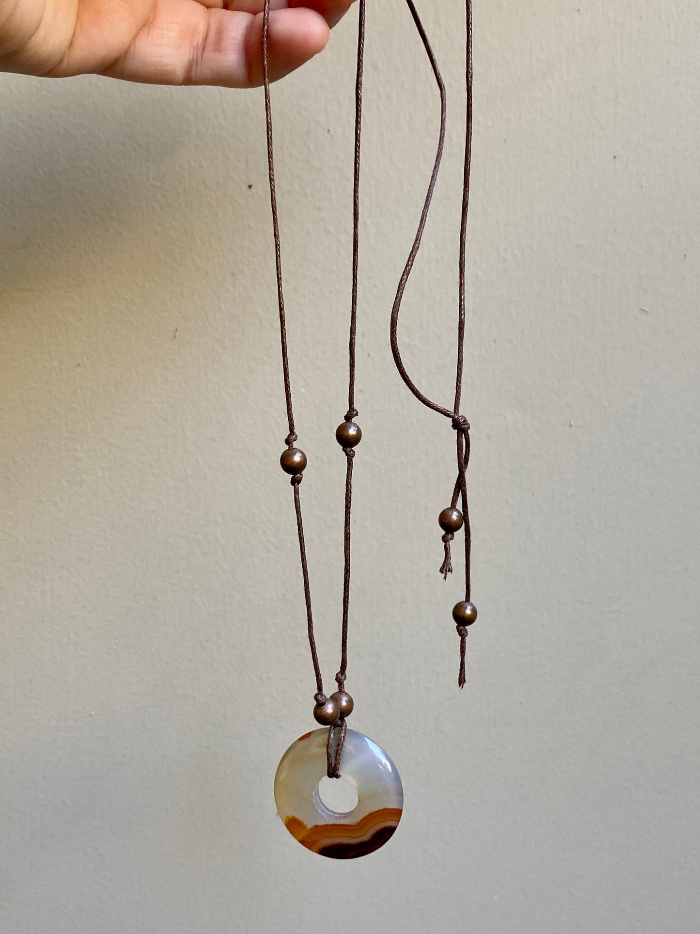 Agate Disk Necklaces